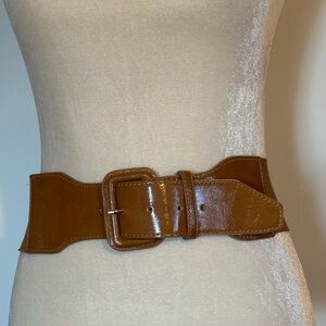 Light Brown large Leather & elastic Belt